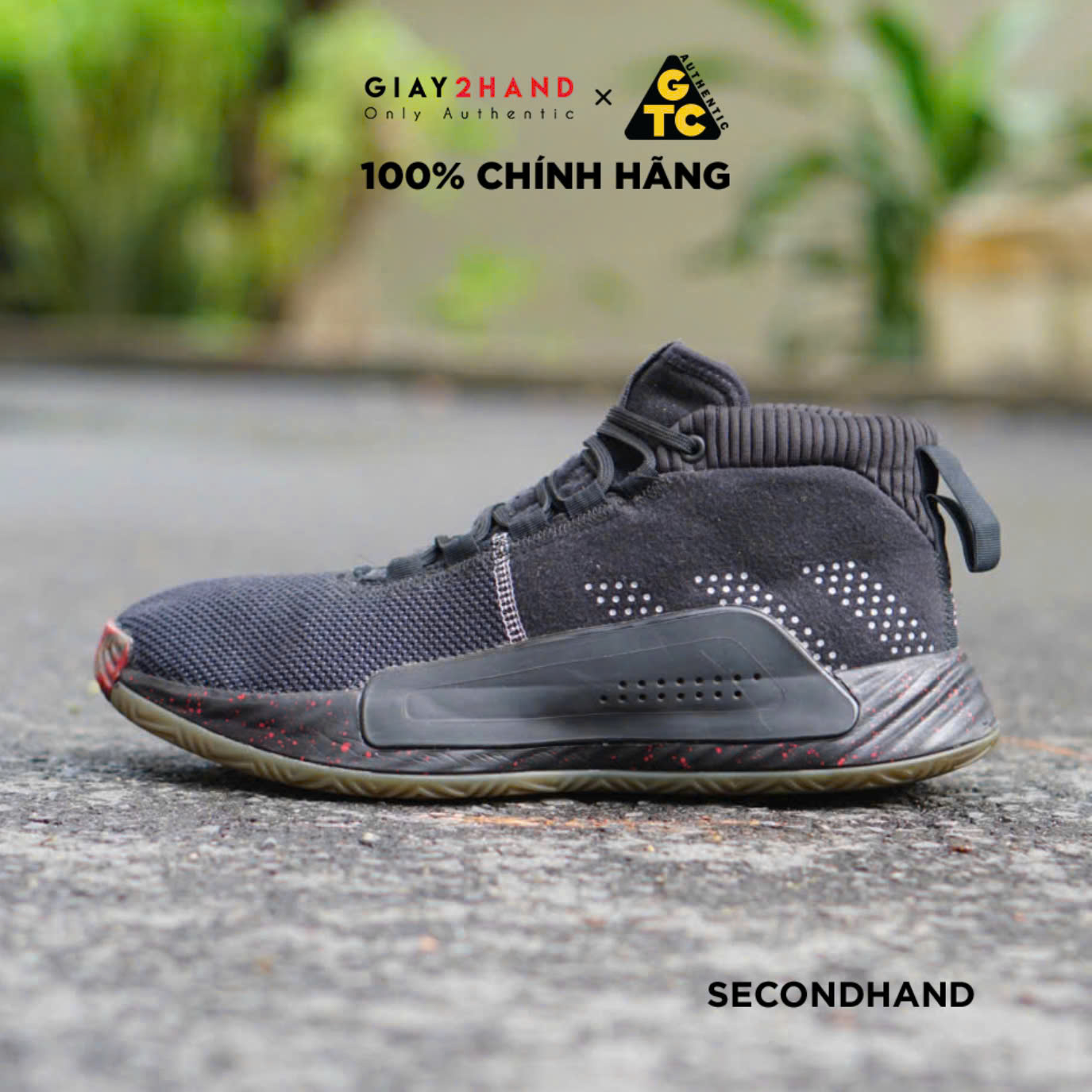 2HAND Giay Bong R ADIDAS DAME 5 PEOPLE CHAMP EE4054 SECONDHAND CHINH HANG 100 Ti m Giay C Sai Gon