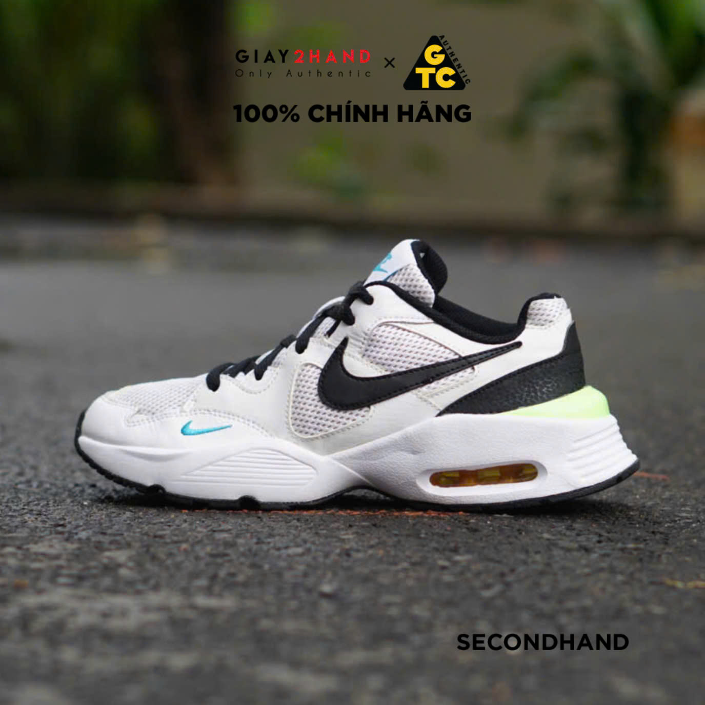 2HAND Giay Ch y B NIKE AIR MAX FUSION WHITE TEAL CJ3824 103 SECONDHAND CHINH HANG 100 Ti m Giay C Sai Gon