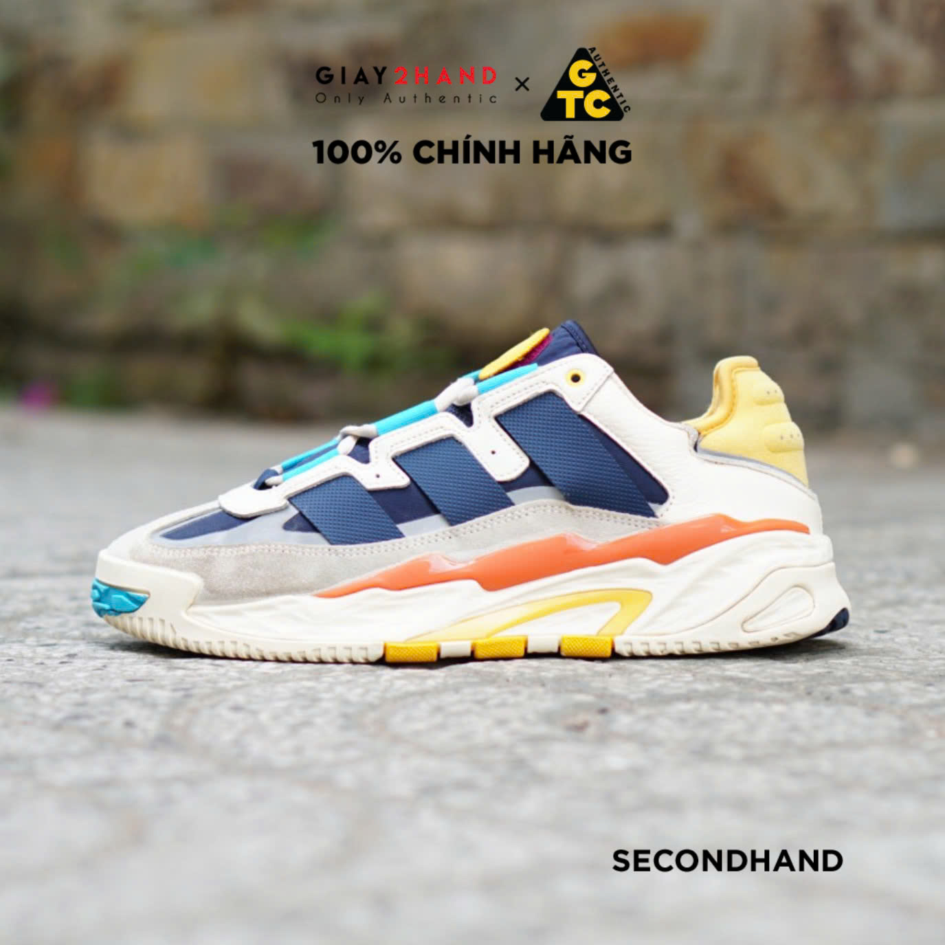 2hand Giay Th Thao ADIDAS NITEBALL CREAM WHITE CYAN FV4842 C CHINH HANG Ti m Giay C Sai Gon