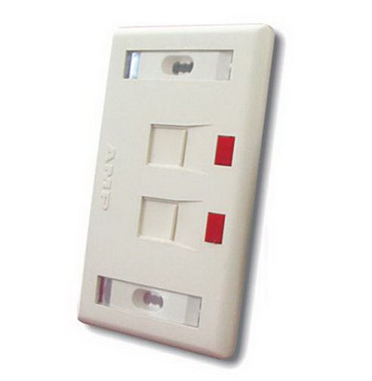 272368-2 : Mặt ổ cắm chữ nhật, 2 cổng,SL110, màu hạnh nhân, nắp sập