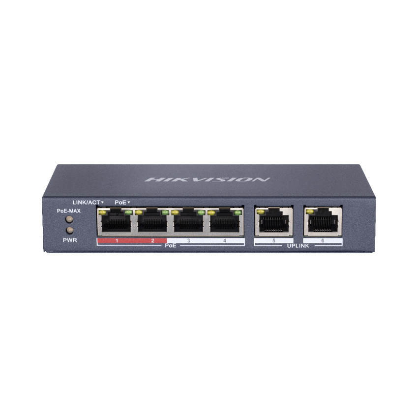 Switch PoE 4 cổng(2 cổng Uplink) DS-3E0106P-E/M