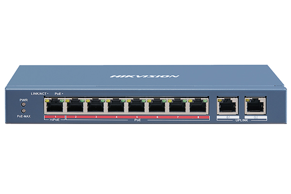 Switch PoE 8 cổng (2 cổng Uplink) DS-3E0310HP-E