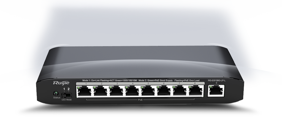 Thiết bị chuyển mạch 8 cổng 10/100/1000 unmanaged Reyee (by Ruijie), RG-ES109G-LP-L