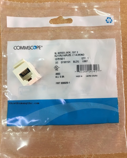1375192-1 : Ổ cắm UTP, Cat.3, SL110, RJ11,màu hạnh nhân