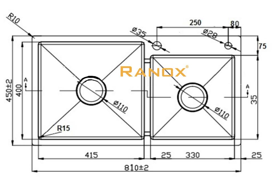 Chậu rửa bát ranox RN4670 - 03