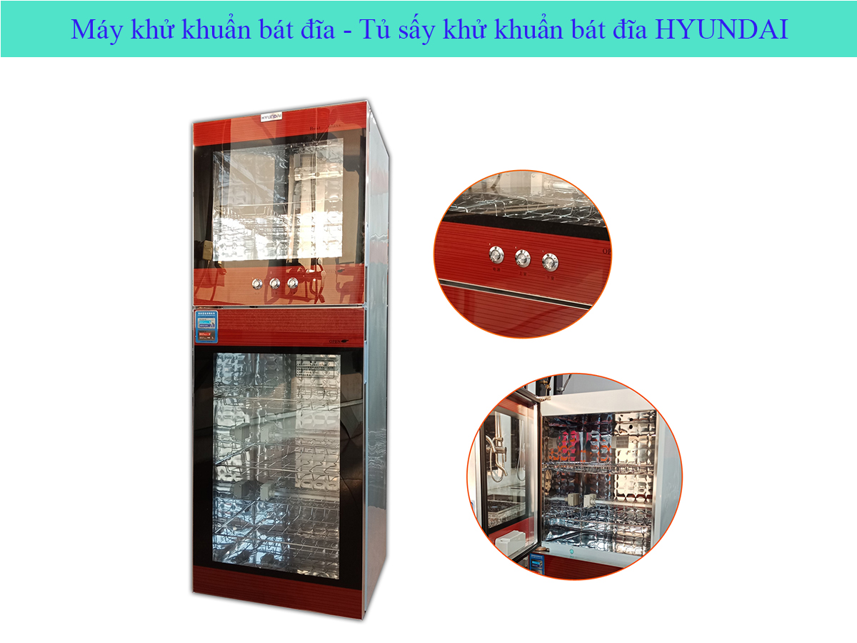 Máy sấy bát đũa gia đình HYUNDAI màu đỏ