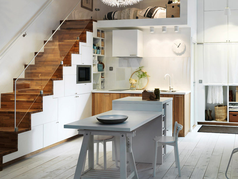 Thiết kế phòng bếp dưới gầm cầu thang 01