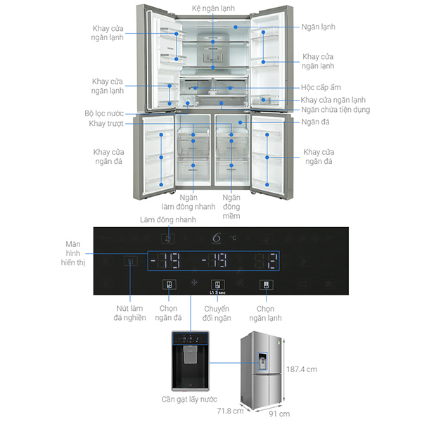 Tủ lạnh Whirlpool Inverter WFQ590WSSV 592 lít