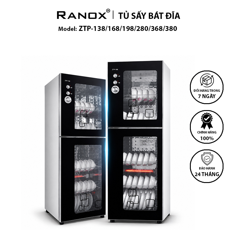 TỦ SẤY BÁT ĐĨA CHỈNH THỜI GIAN MÀU ĐEN