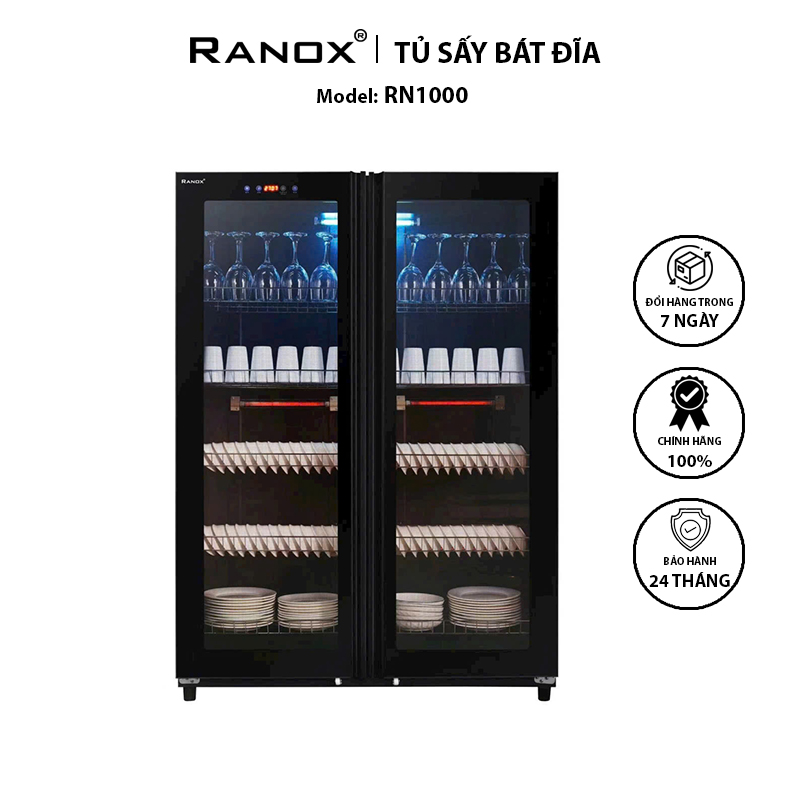 TỦ SẤY BÁT ĐĨA RANOX 1000L CAO CẤP