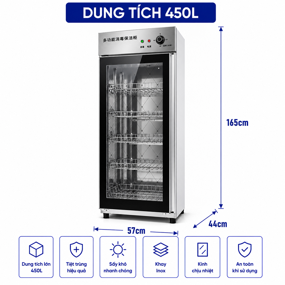 TỦ SẤY BÁT ĐĨA CÔNG NGHIỆP YTP-450