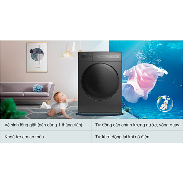 Máy giặt Whirlpool Inverter 10.5 kg FWEB10502FG