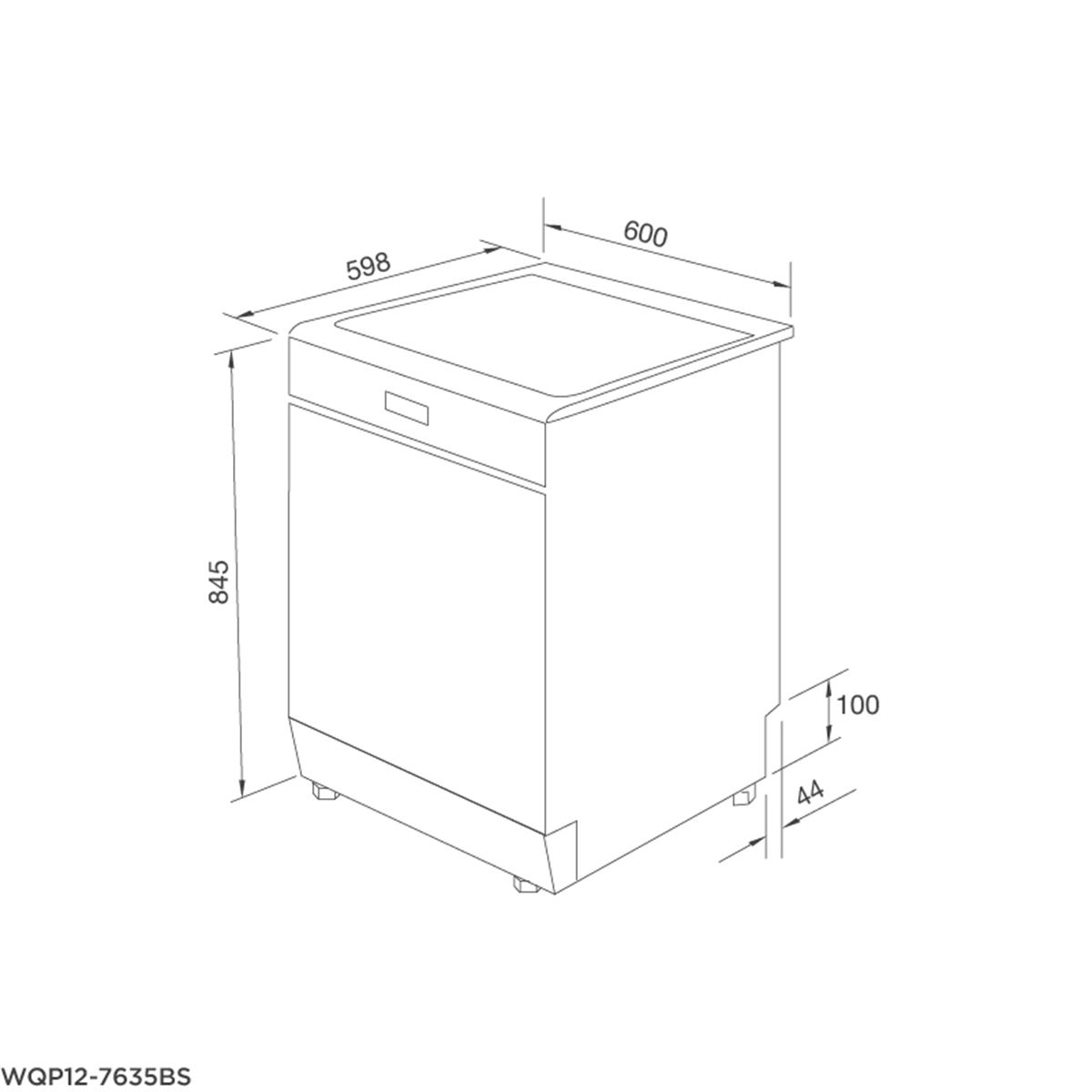 Máy Rửa Bát Malloca WQP12-7635BS