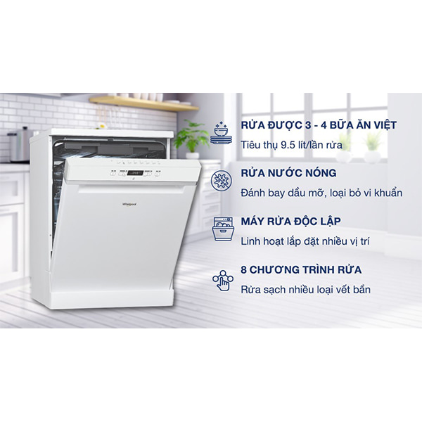 Máy rửa chén độc lập Whirlpool WFC 3C26P
