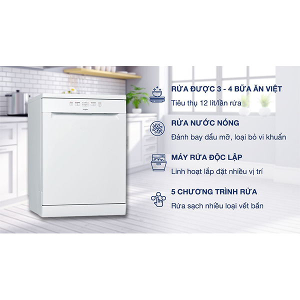 Máy rửa chén Whirlpool WFE 2B19 độc lập