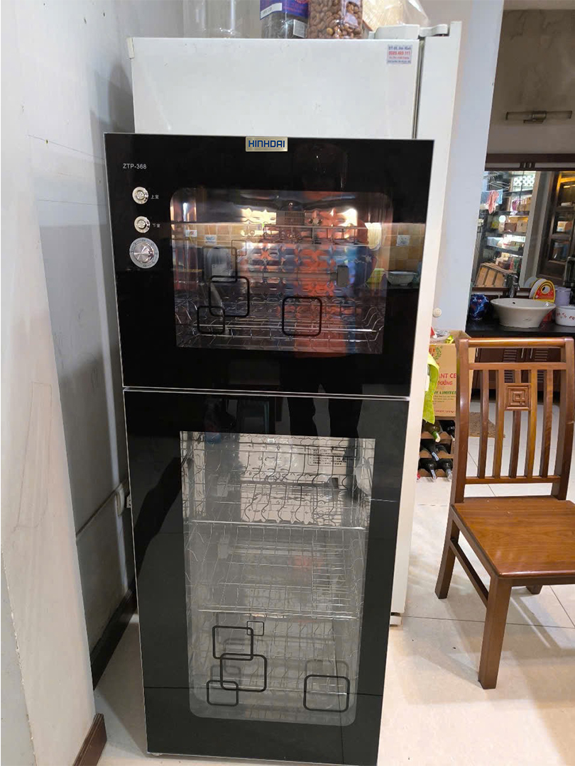 Tủ sấy bát 368L màu đen, điều chỉnh thời gian