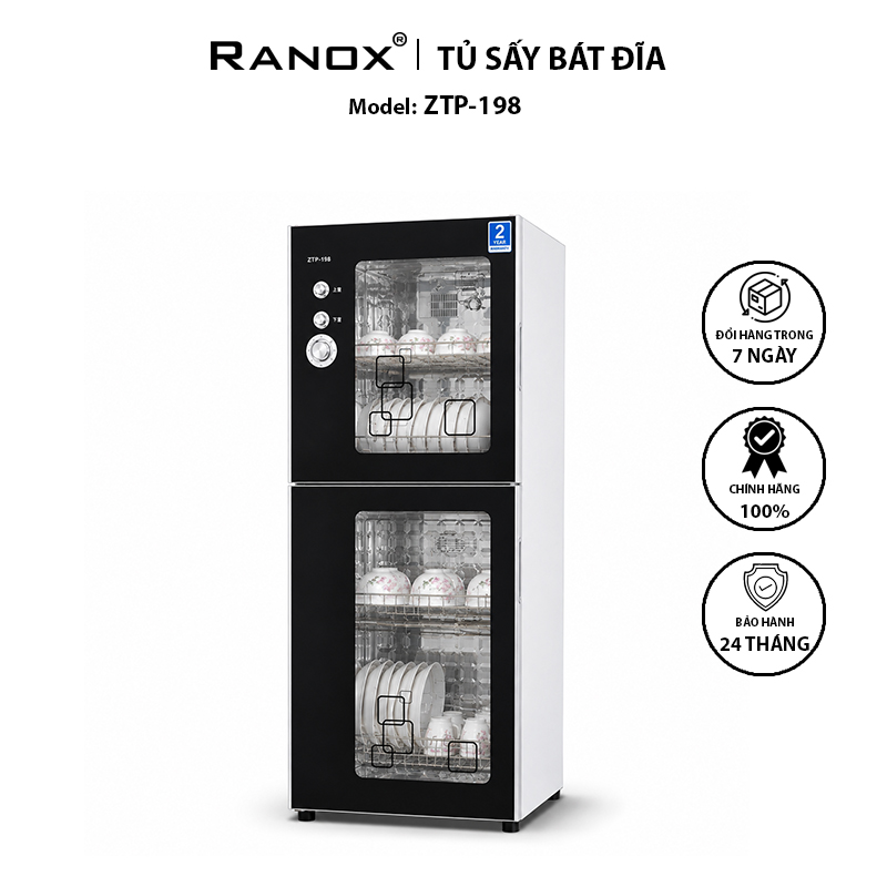 TỦ SẤY ĐEN 198L KHỬ TRÙNG BÁT ĐĨA, NÚM ĐIỀU CHỈNH THỜI GIAN
