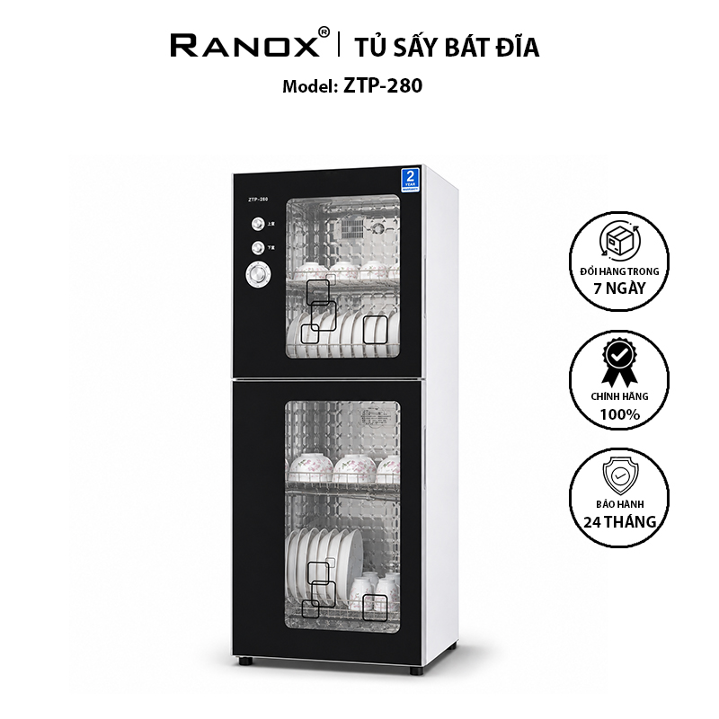 TỦ SẤY DIỆT KHUẨN BÁT ĐĨA 280L MÀU ĐEN