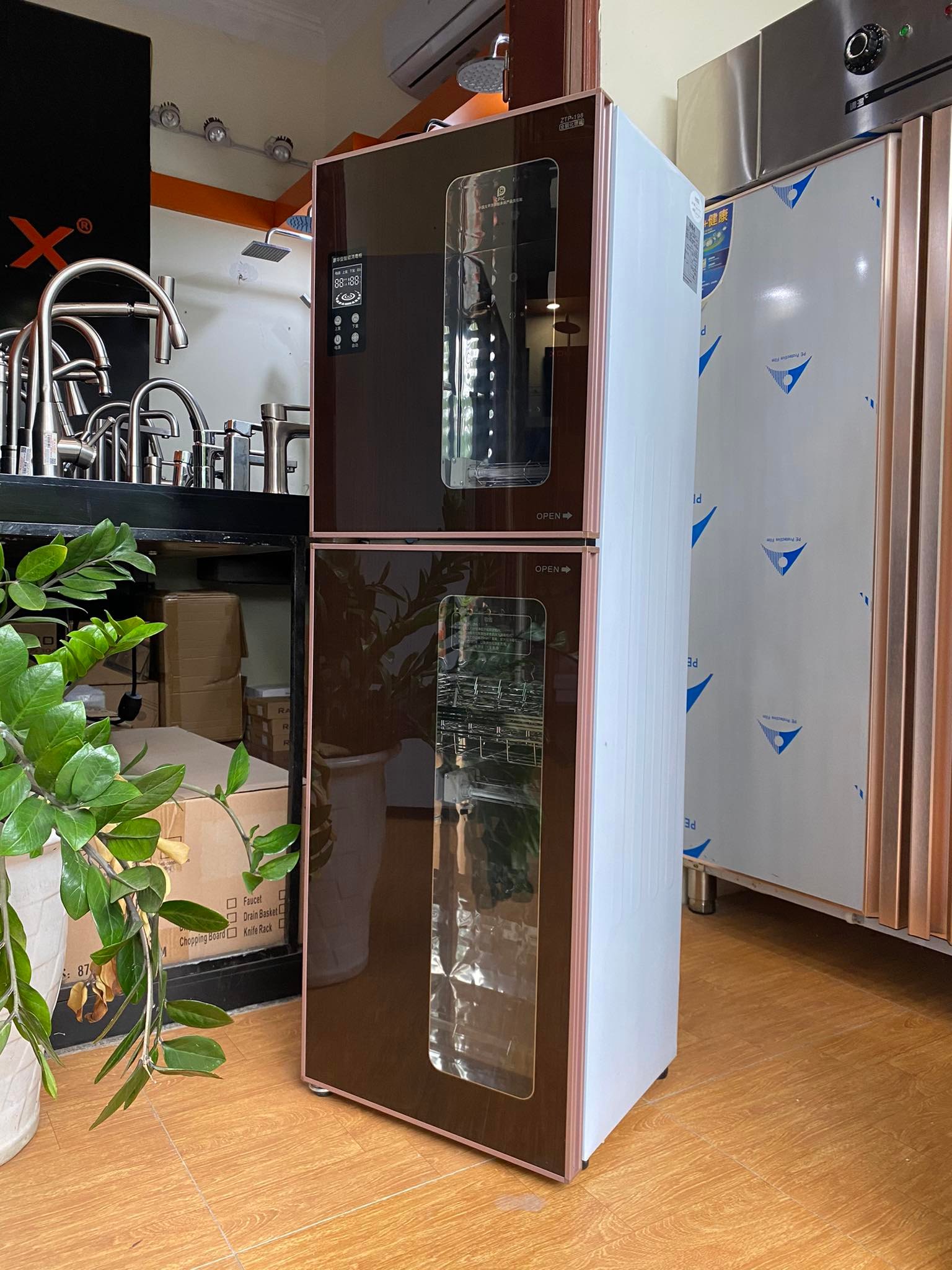 TỦ SẤY BÁT GIA ĐÌNH ĐIỀU KHIỂN CẢM ỨNG MÀU NÂU CAFE