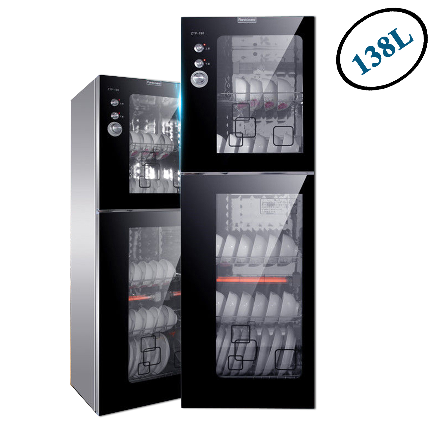 Tủ sấy bát loại nhỏ 138L màu đen