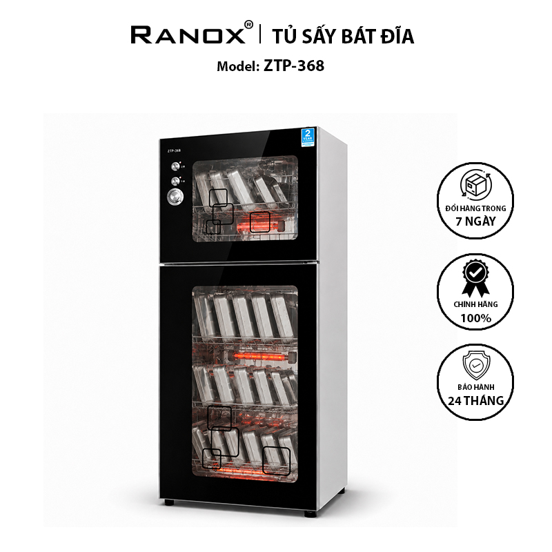 TỦ SẤY BÁT 368L MÀU ĐEN, ĐIỀU CHỈNH THỜI GIAN