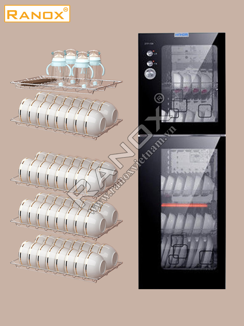 Tủ sấy diệt khuẩn bát đĩa 280L màu đen