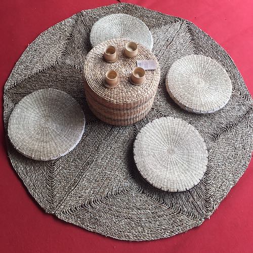 Đệm cói chữ nhật đen D45cm