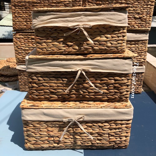 Bộ 3 giỏ lục bình đa năng nắp lót