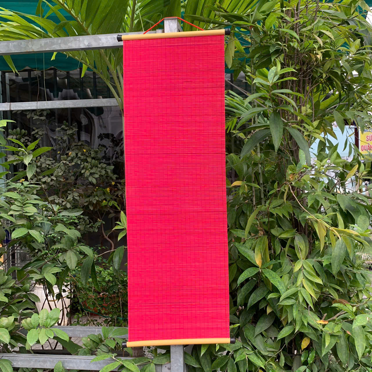 Mành tre 30x60, 30x90 dán câu đối, vẽ tranh - Mành tăm tre trang trí Tết decor (có ống treo)