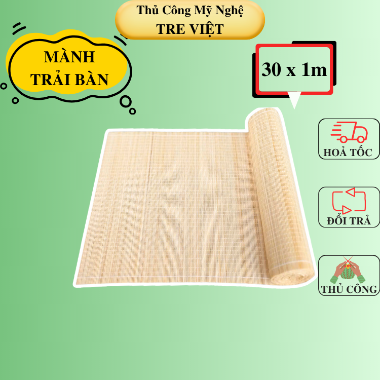 Mành tre trang trí, mành tăm tre khổ 30cm trải bàn gia tiên, trang trí tiệc cưới