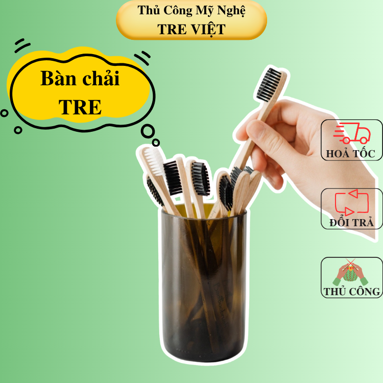 Bàn chải tre thân thiện môi trường cho cá nhân/ khách sạn/ resort/ khu du lịch - Bamboo Toothbrush