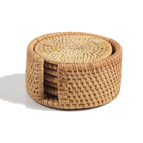 Bộ lót ly mây - Rattan Coasters Set