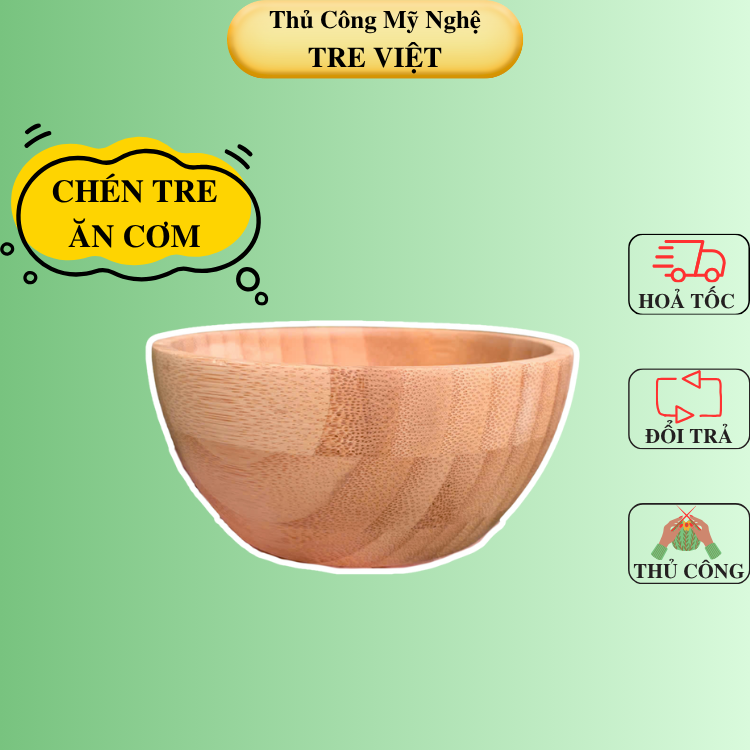 Bát tre ăn cơm- Chén bằng tre đẹp tiện lợi