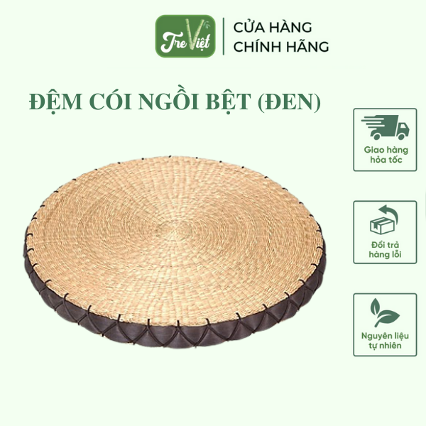Đệm cói chữ nhật đen D45cm