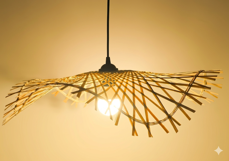 Chụp Đèn Tre Lá Sen Đơn Trang Trí Nhà hàng, Khách Sạn, Quán Cafe, Homestay