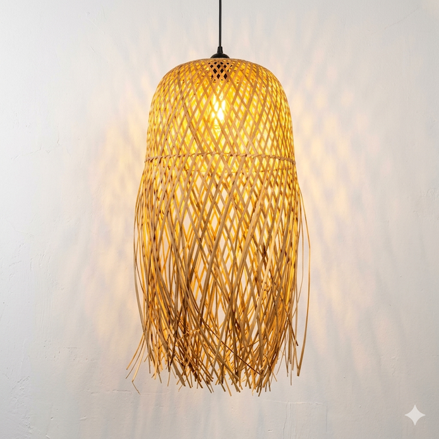 Chụp Đèn Tre Tua Rua Trang Trí Nhà hàng, Khách Sạn, Quán Cafe, Homestay