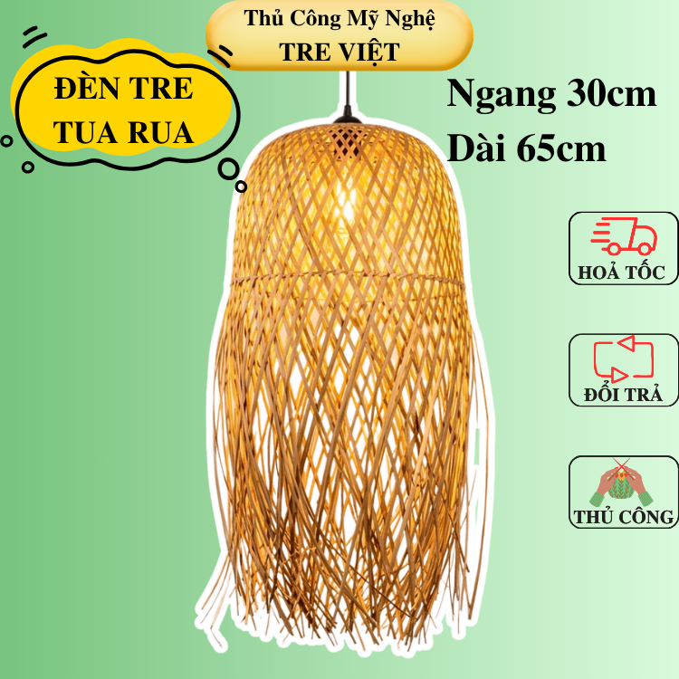 Chụp Đèn Tre Tua Rua Trang Trí Nhà hàng, Khách Sạn, Quán Cafe, Homestay