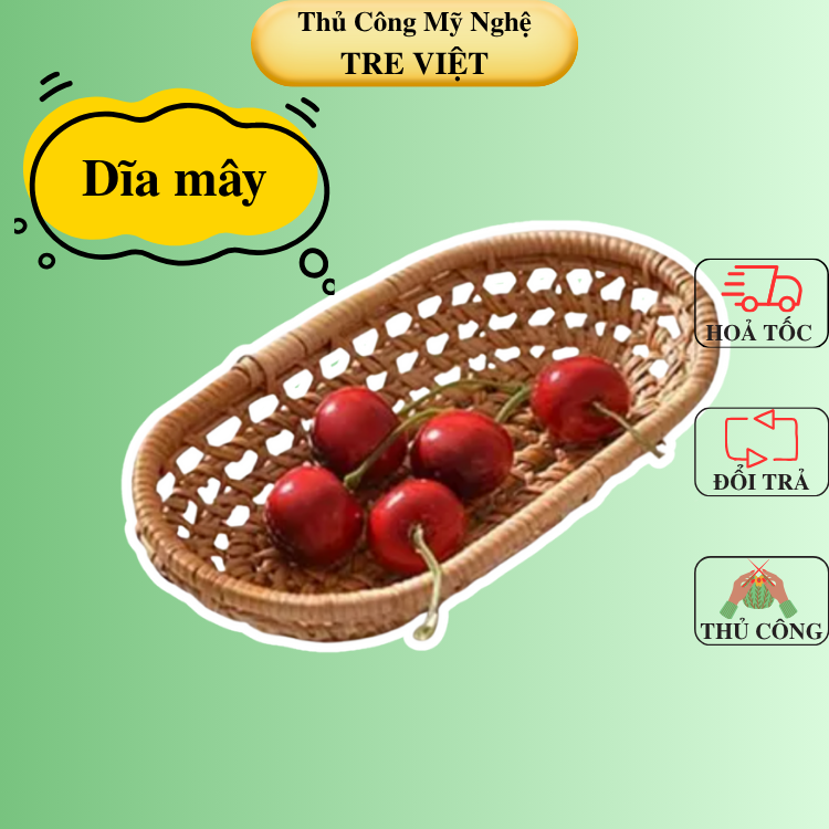 Khay mây đựng bánh mì, khoai tây xinh xắn - Dĩa bánh kẹo trưng bày