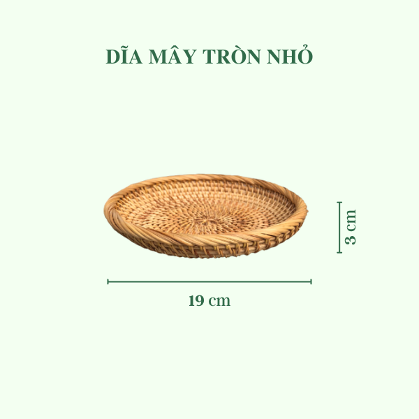 Dĩa mây đựng đồ - Dĩa mây guột decor trang trí - Rattan Plate