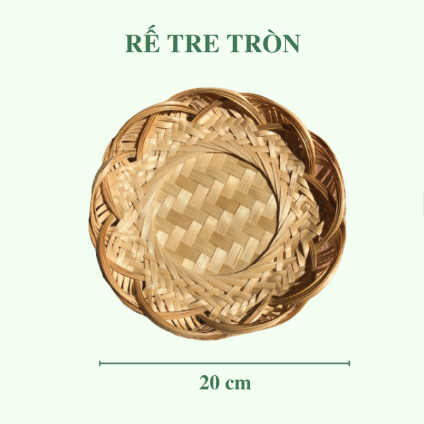 Rế tre tròn - Đĩa tre cánh sen lót nồi, đựng hoa quả