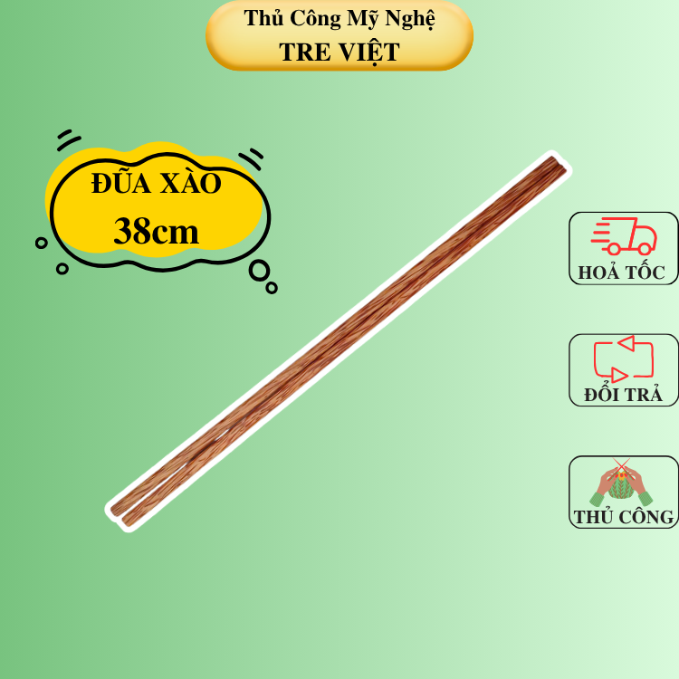 Đũa cái - Đũa chiên xào gỗ dừa L38.5cm - Coconut Wooden Chopsticks