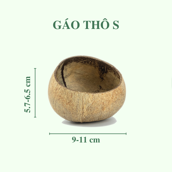Chén gáo dừa thô - Raw Coconut Shell Bowl