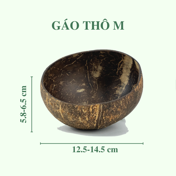 Chén gáo dừa thô - Raw Coconut Shell Bowl