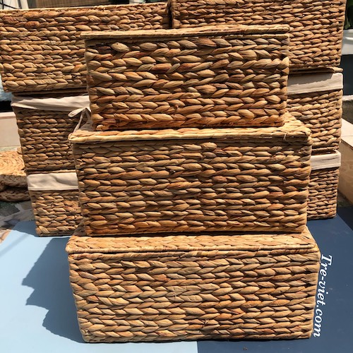 Bộ giỏ lục bình có nắp