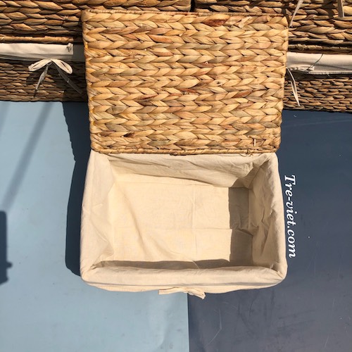 Bộ 3 giỏ lục bình đa năng nắp lót