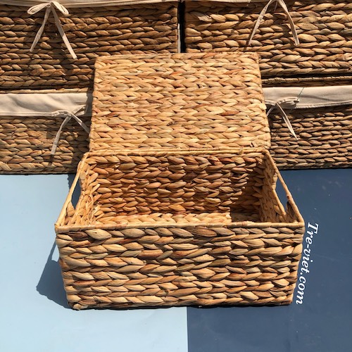 Bộ giỏ lục bình có nắp