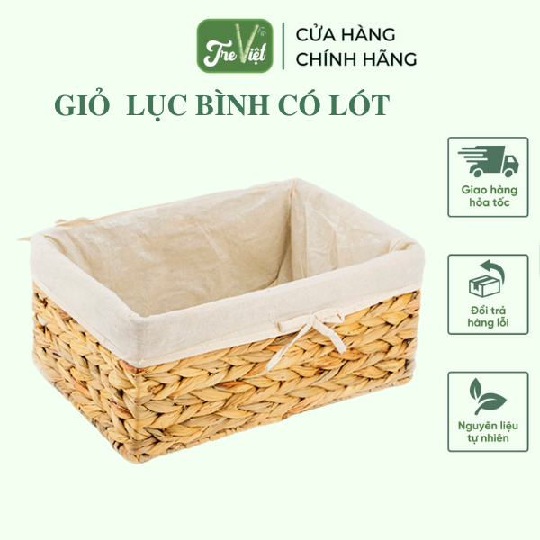 Giỏ lục bình đa năng có lót - Storage basket