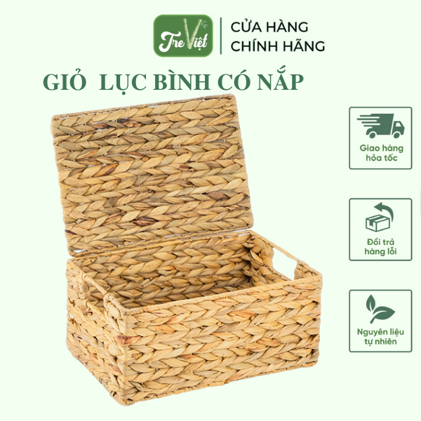 Bộ giỏ lục bình có nắp