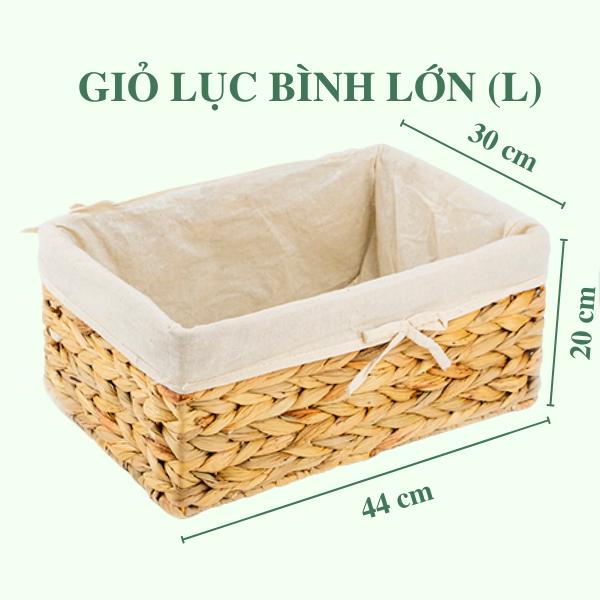 Giỏ lục bình đa năng có lót - Storage basket