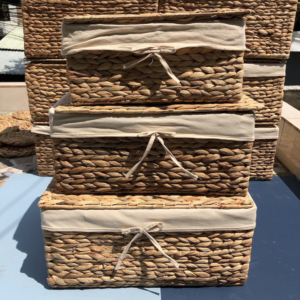 Bộ 3 giỏ lục bình đa năng nắp lót